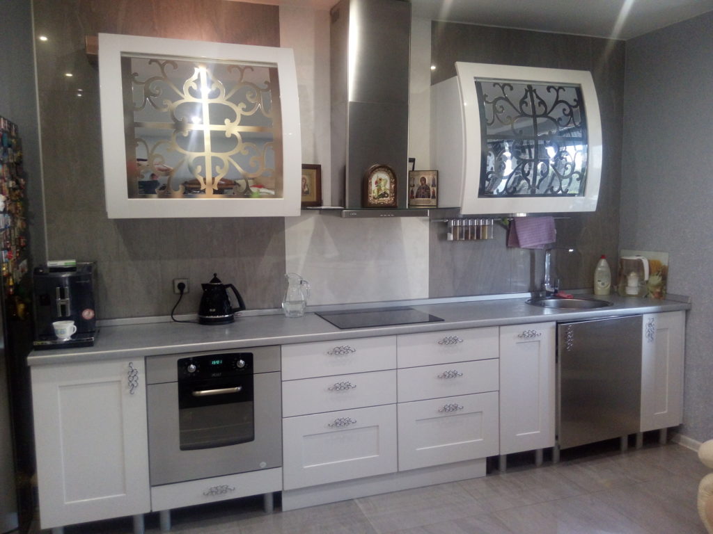 Реставрация кухонных фасадов, глянцевый белый, ral9003